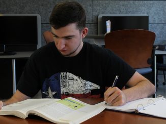 a student studying