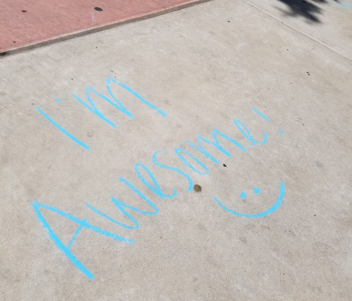Writing on the sidewalk