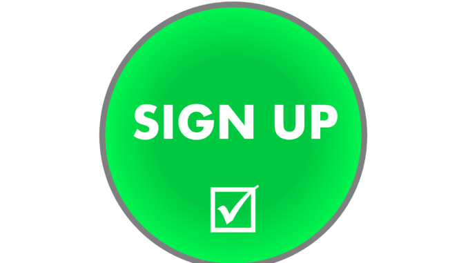 Sign up button